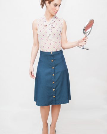 Conjunto falda vuelo natural blusa gasa estampada Conjunto-Palm-Springs-2