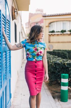 Camisa hawaiana mujer azul Dresses2Kill SS2018