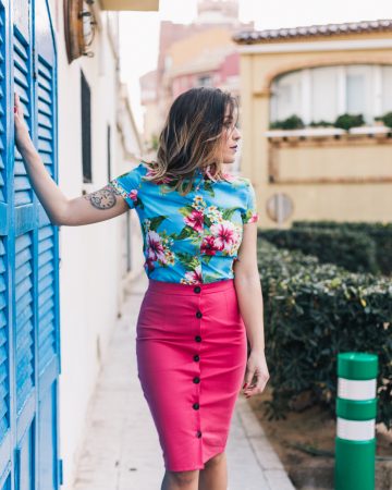 Camisa hawaiana mujer azul Dresses2Kill SS2018