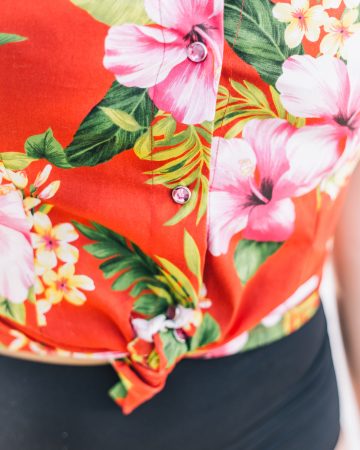 Camisa hawaiana mujer roja Dresses2Kill