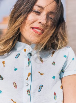 Camisa estampada playera Surf Waves - Dresses2Kill SS18
