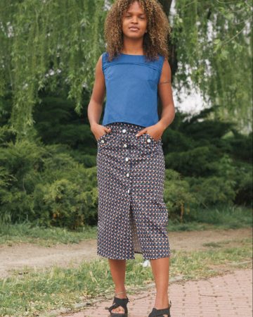 falda midi botones flashback