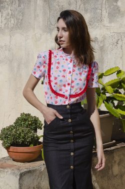 falda vaquera midi botones