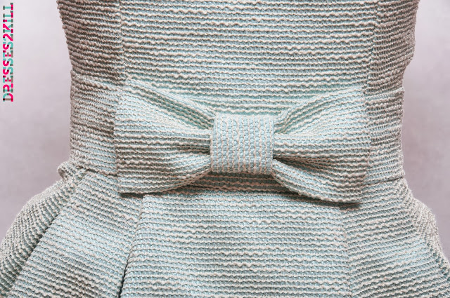 vestido invitada boda tulipan lazo pique azul dorado